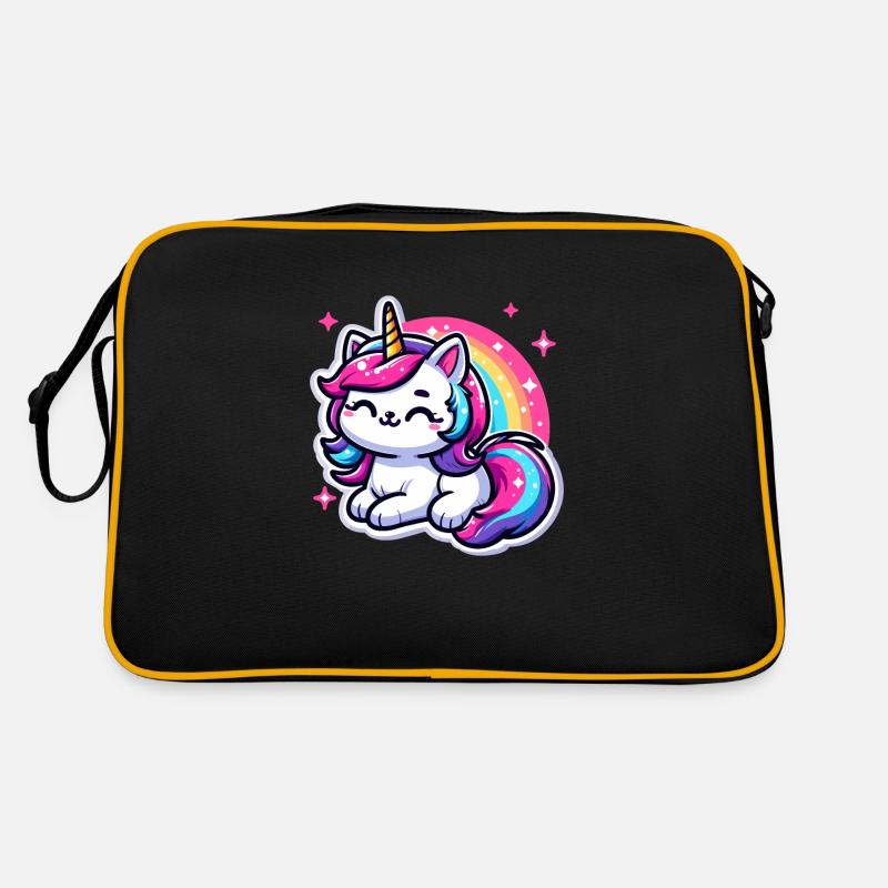 Chat licorne arc-en-ciel Sac Retro