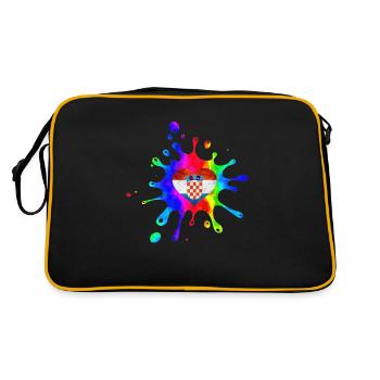 Croatia hrvatska croatia hrv hr zagreb split flag - Retro Bag - black/gold - Back