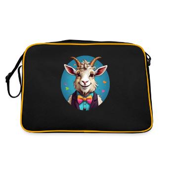Bande dessinée de chèvre drôle - Sac Retro - noir/or - Dos