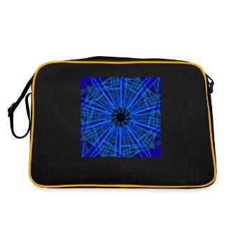 Blue abstract design - Retro Bag - black/gold - Back