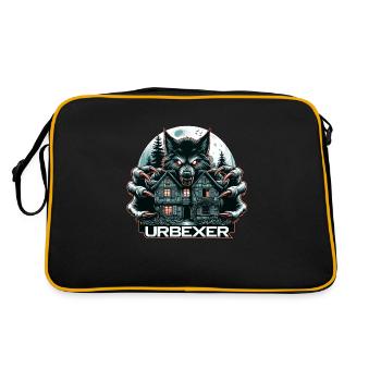 Werwolf mit Lostplace Urbex - Retro Tasche - Schwarz/Gold - Hinten