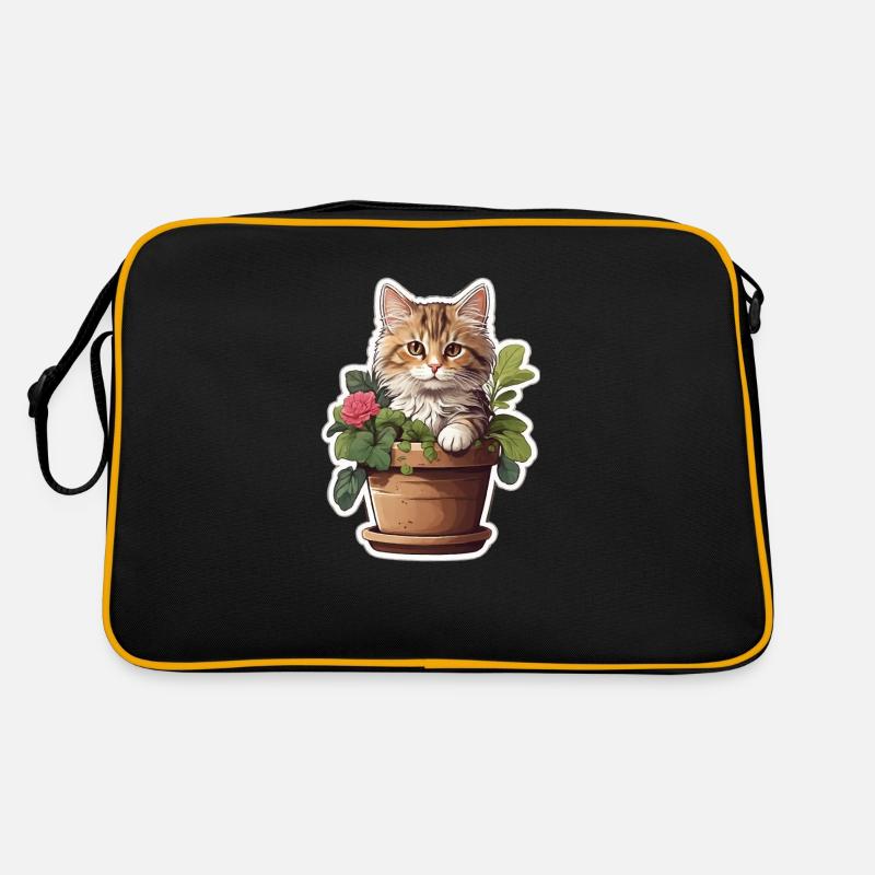 Cute Cat Flower Retro Bag