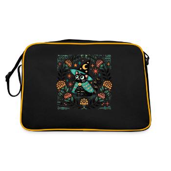 Wizard Cat - Retro Bag - black/gold - Back