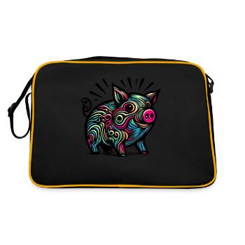 Colorful Pig - Retro Bag - black/gold - Back