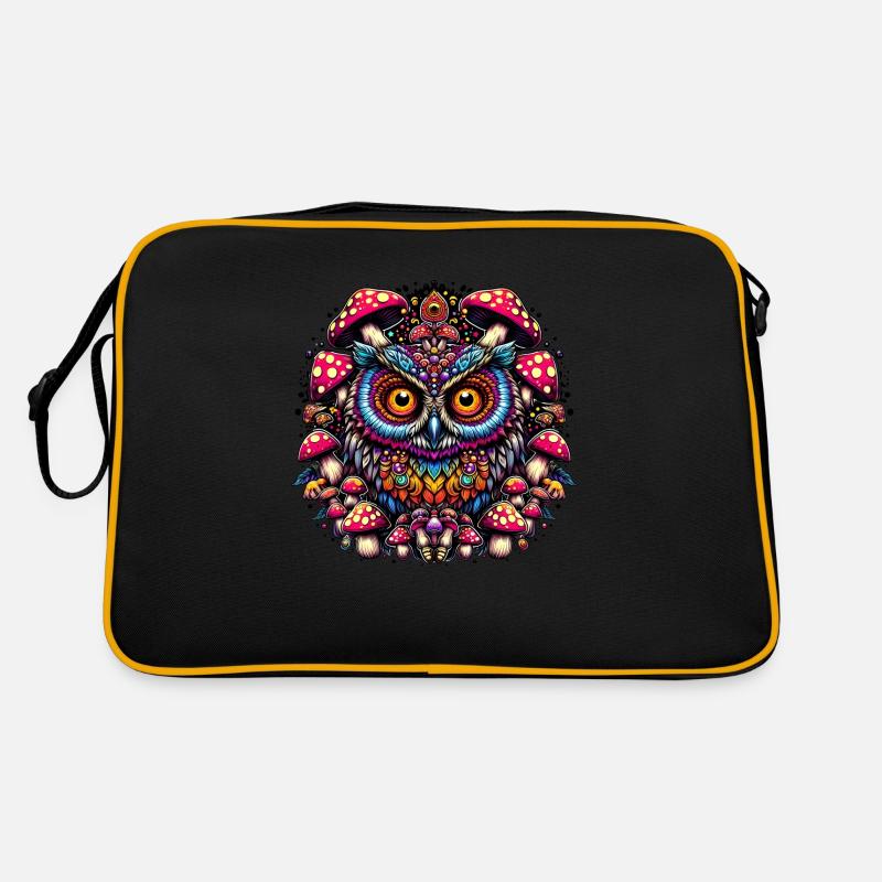 Psychedelische Eule Retro Tasche