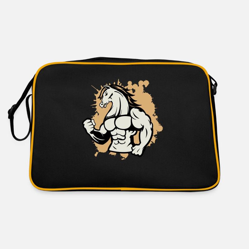 pferd stark - Retro Tasche - Schwarz/Gold