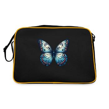 Papillon bleu - papillon - Sac Retro - noir/or - Dos