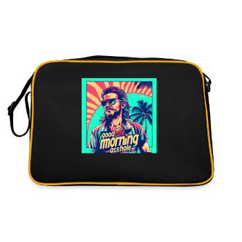 Le matinal sur la plage des palmiers - Sac Retro - noir/or - Dos