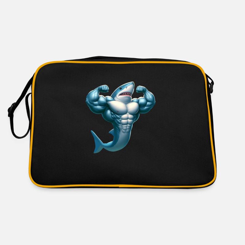 Requin génial - Sac Retro - noir/or