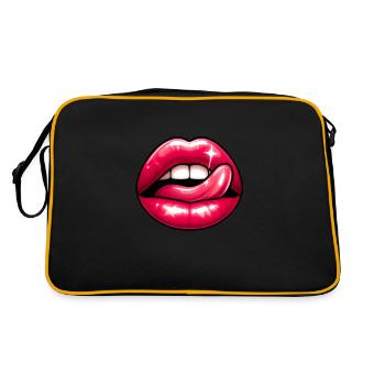 Lèvres Sexy Langue - Séduction Intense - Sac Retro - noir/or - Dos