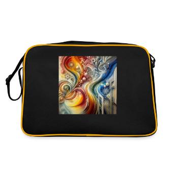 Fusion éthérée - Peinture abstraite - Sac Retro - noir/or - Dos