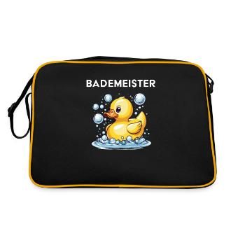 Piscine de vacances d’été de canard nageur sauveteur - Sac Retro - noir/or - Dos