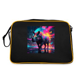 Neon Nashorn - Retro Tasche - Schwarz/Gold - Hinten