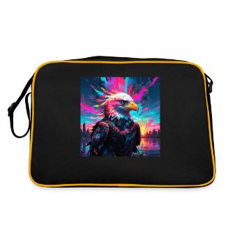 Neon Adler - Retro Tasche - Schwarz/Gold - Hinten