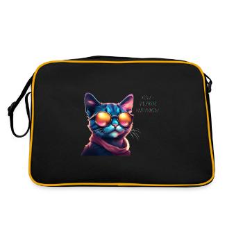 Fancy Cat - Retro Tasche - Schwarz/Gold - Hinten