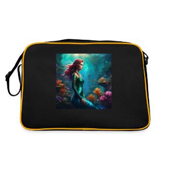 Meerjungfrau - Retro Tasche - Schwarz/Gold - Hinten