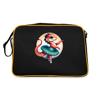 Danses de ballerine de dragon, danses de dragon mignonnes - Sac Retro - noir/or - Dos