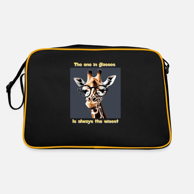 Wise Giraffe with Smart Glasses Retro Bag
