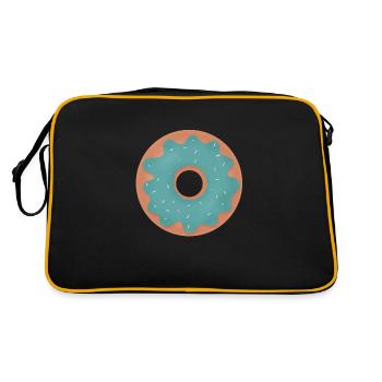 Beignet avec glaçage turquoise - Sac Retro - noir/or - Dos