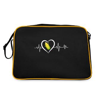 Herzschlag Mais - Retro Tasche - Schwarz/Gold - Hinten