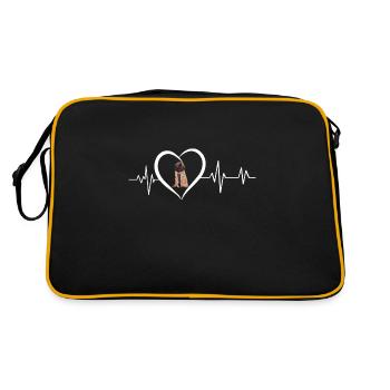 Leonberg Herzschlag - Retro Tasche - Schwarz/Gold - Hinten