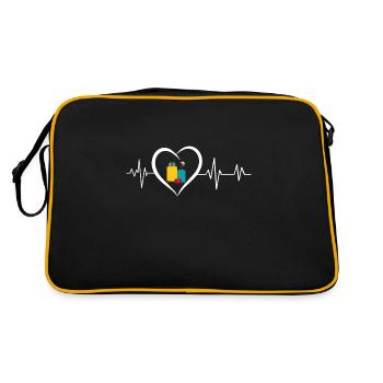 Heartbeat Travel Suitcase - Retro Bag - black/gold - Back