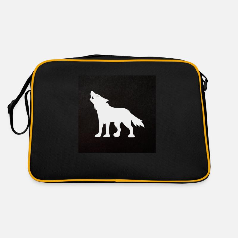 Wolf - Retro Tasche - Schwarz/Gold