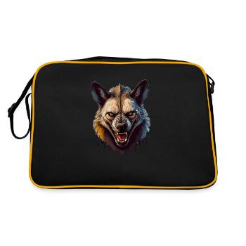 Animal sauvage en colère hyène combative - Sac Retro - noir/or - Dos