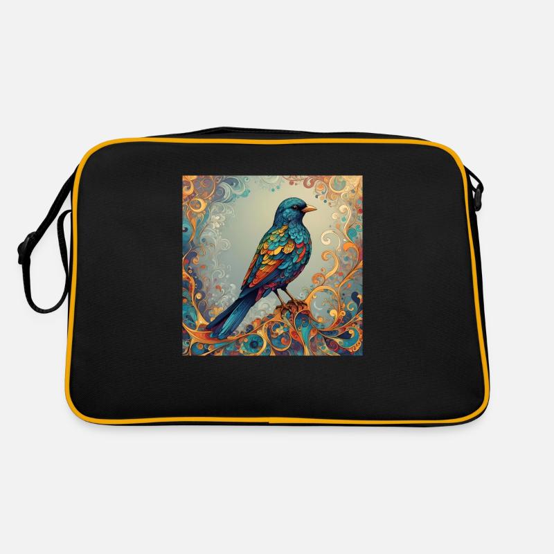 Bird Colored Rectangular Retro Bag