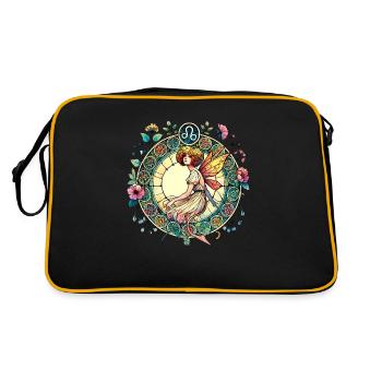 Löwe Fee - Retro Tasche - Schwarz/Gold - Hinten