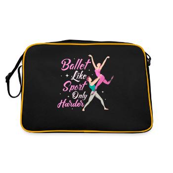 Ballet Like Sport Only Harder Dance Ballerina - Retro Tasche - Schwarz/Gold - Hinten