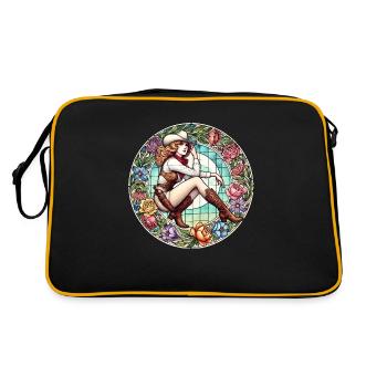 Pinup Southern Belle - Retro Tasche - Schwarz/Gold - Hinten