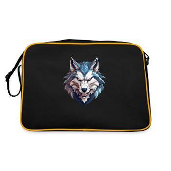 Wild en colère animal loup husky mascotte cool - Sac Retro - noir/or - Dos
