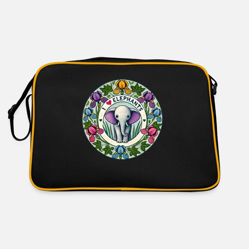 J’adore les éléphants Sac Retro