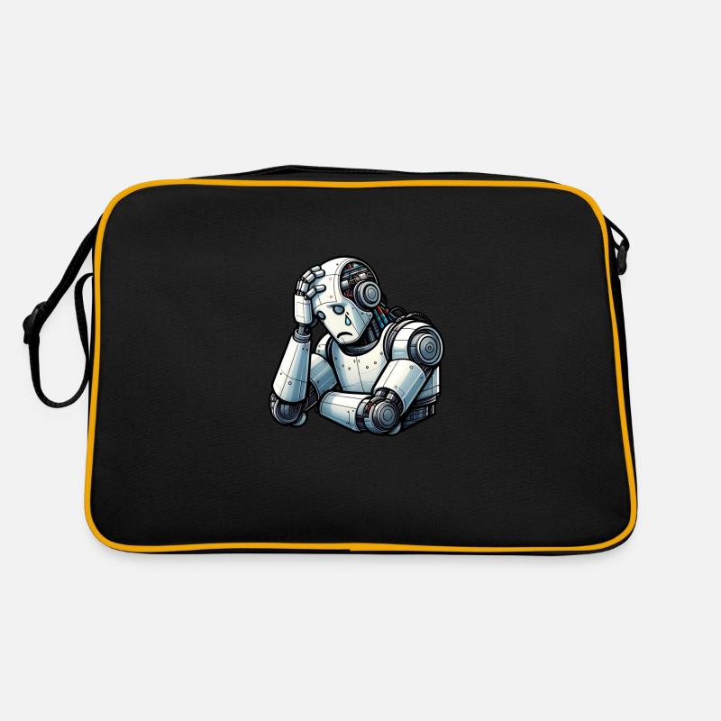 Ängstlicher Roboter Retro Tasche