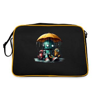 Three Robots Rain Umbrella - Retro Bag - black/gold - Back