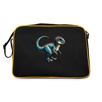 Kawaii Cute Dinosaur - Retro Bag - black/gold - Back