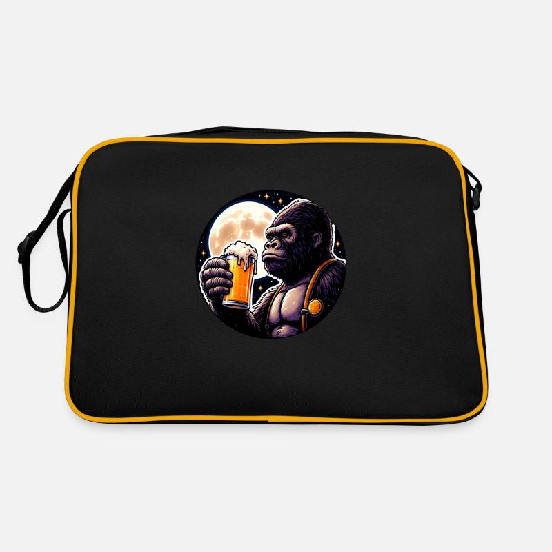 Festive Beer Monkey Retro Bag