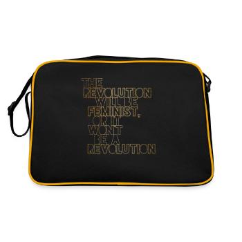 Die Revolution wird feministisch sein, oder wird sie es nicht sein - Retro Tasche - Schwarz/Gold - Hinten