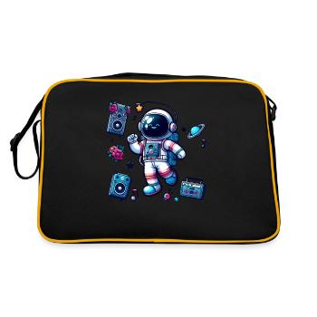 Astronaut Fan of Dance and Space - Retro Bag - black/gold - Back