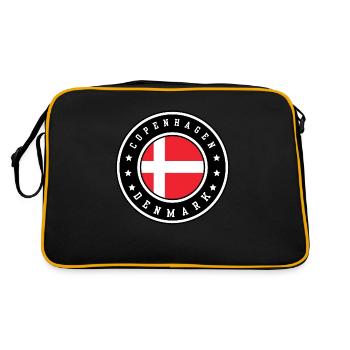 Kopenhagen, Dänemark - Retro Tasche - Schwarz/Gold - Hinten