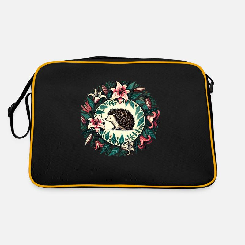 Igel - Retro Tasche - Schwarz/Gold
