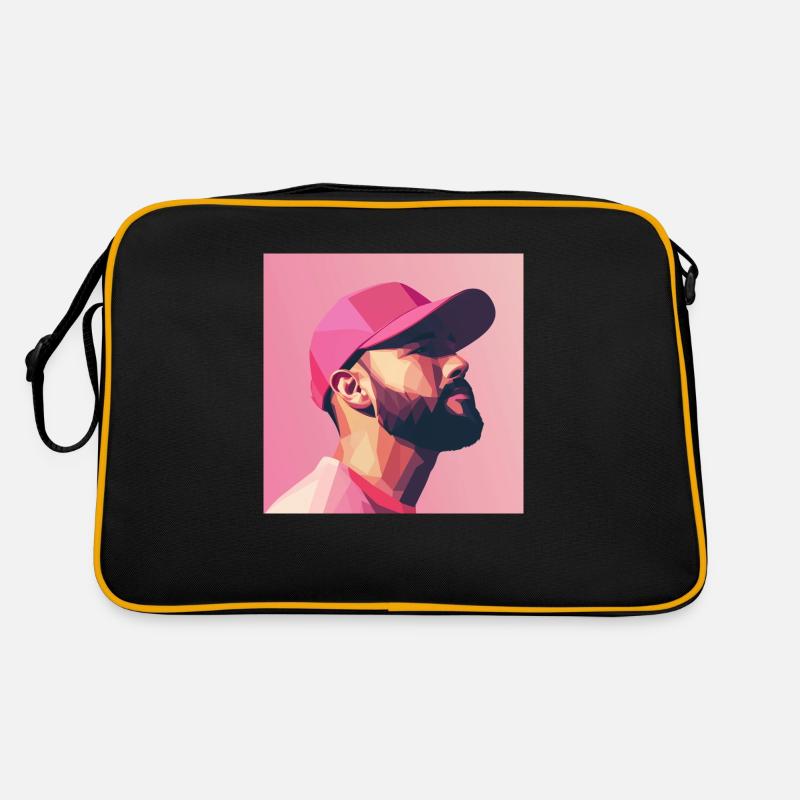 Pink - Retro Tasche - Schwarz/Gold