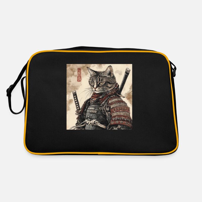 Cat Samurai Japan Ukiyo-E Retro Bag