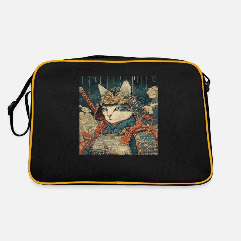Katze Samurai Japan Ukiyo-E Retro Tasche