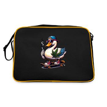Ausgesprochen coole Ente - Retro Tasche - Schwarz/Gold - Hinten