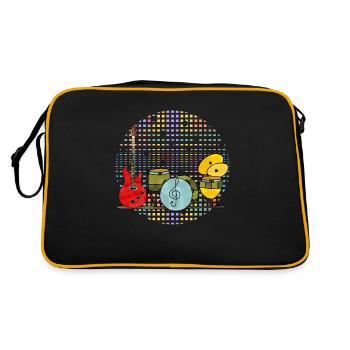Musikinstrumente - Retro Tasche - Schwarz/Gold - Hinten