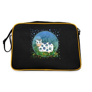 Kuh - Retro Tasche - Schwarz/Gold - Hinten