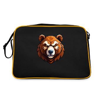 Sauvage en colère ours brun combatif motivation sport - Sac Retro - noir/or - Dos