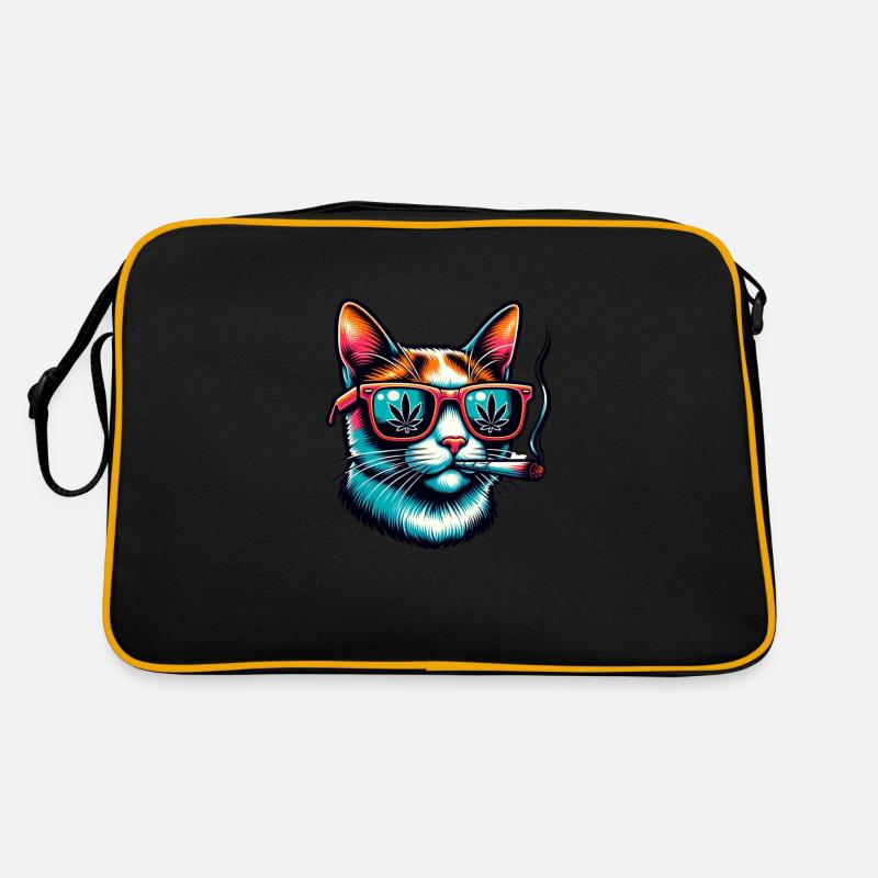 funny cat with joint Retro Bag
